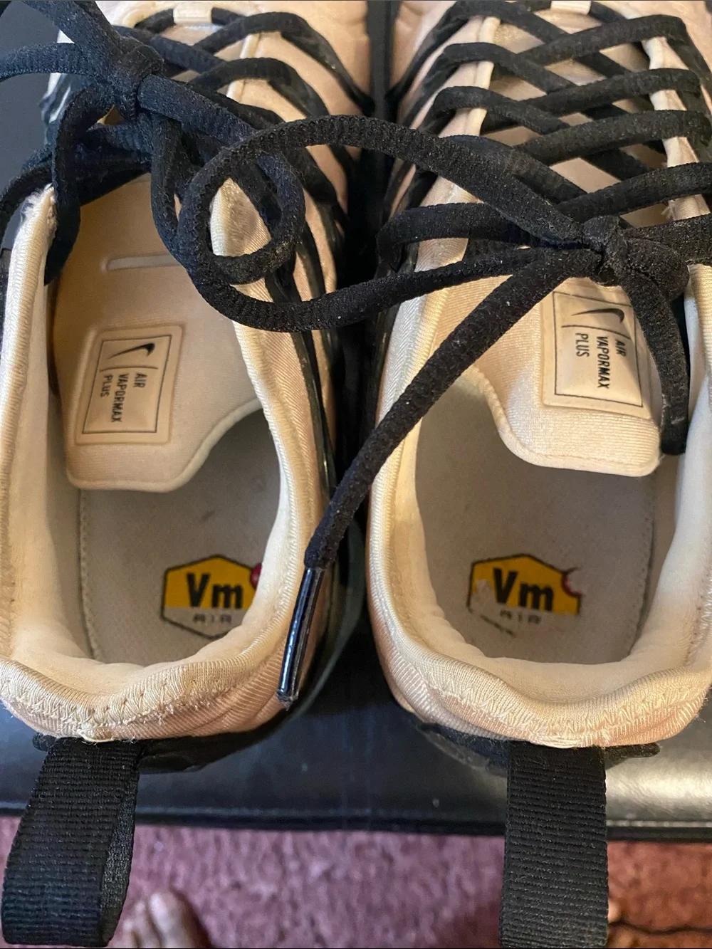 Nike Tan and Black VaporMax-Style Sneakers